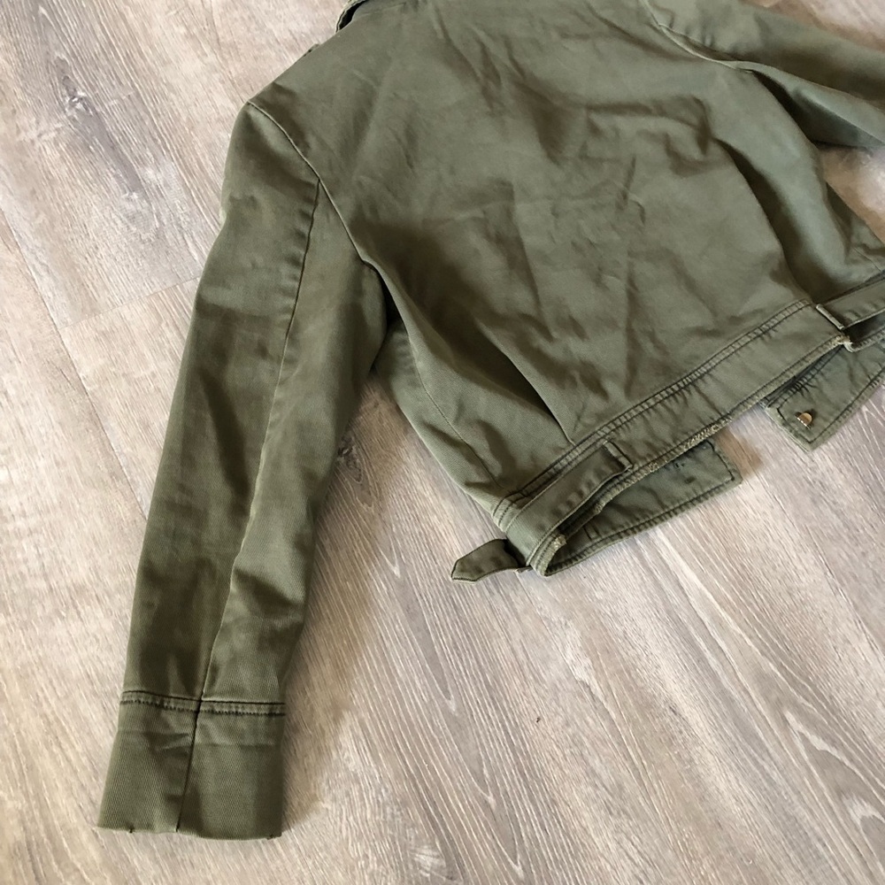 Evereve Peyton Jensen Cadet Jacket in Army Green Women's Small $138 - Picture 7 of 14